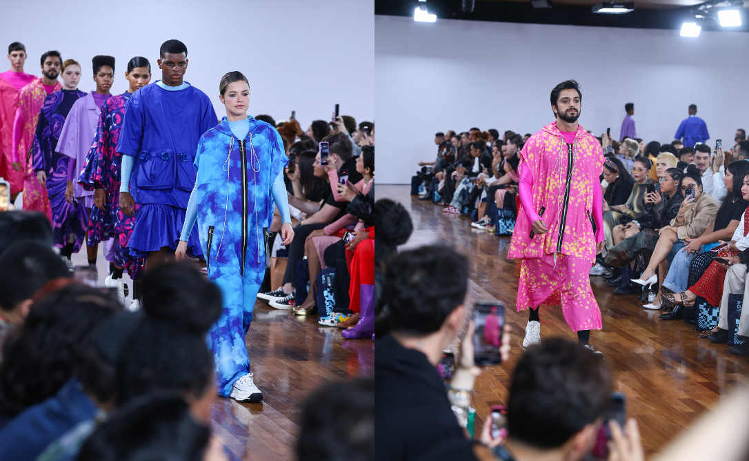 Agatha Moreira e Rodrigo Simas desfilaram para a marca Martins. Imagem/ Nicolas Calligaro