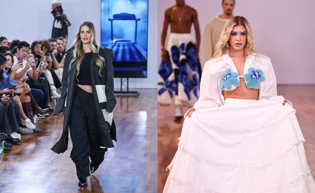 Yasmin Brunet e Lorena Improta participaram dos desfiles na SPFW. Imagem/ Nicolas Calligaro